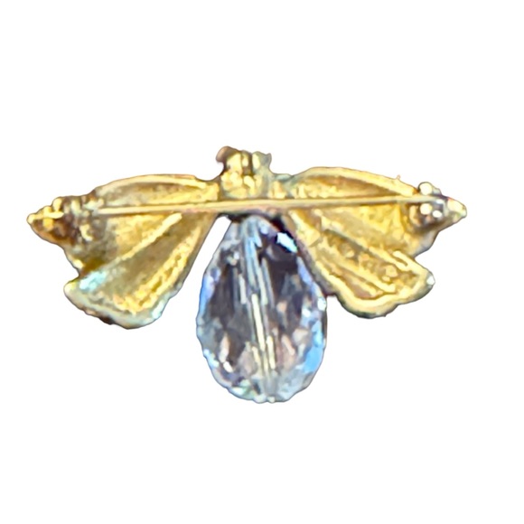 Vintage gold finish NAPIER crystal bug insect brooch - Picture 3 of 4
